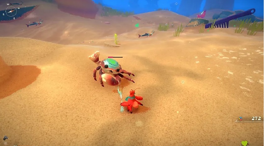 Kril the crab battling with enemy